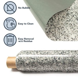 Instant Granite Luna Pearl Counter Top Film 36" x 72" Self Adhesive Vinyl Laminate Counter Top Contact Paper Faux Peel and Stick Self Application