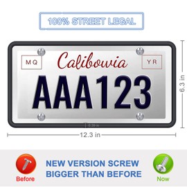 QiqaMole 2 Pack Silicone License Plate Frame, Front Back License Plate Cover, License Plate Bracket Holder Rust-Proof, Rattle-Proof, Weather-Proof for US and CA Standard Car (Grey)