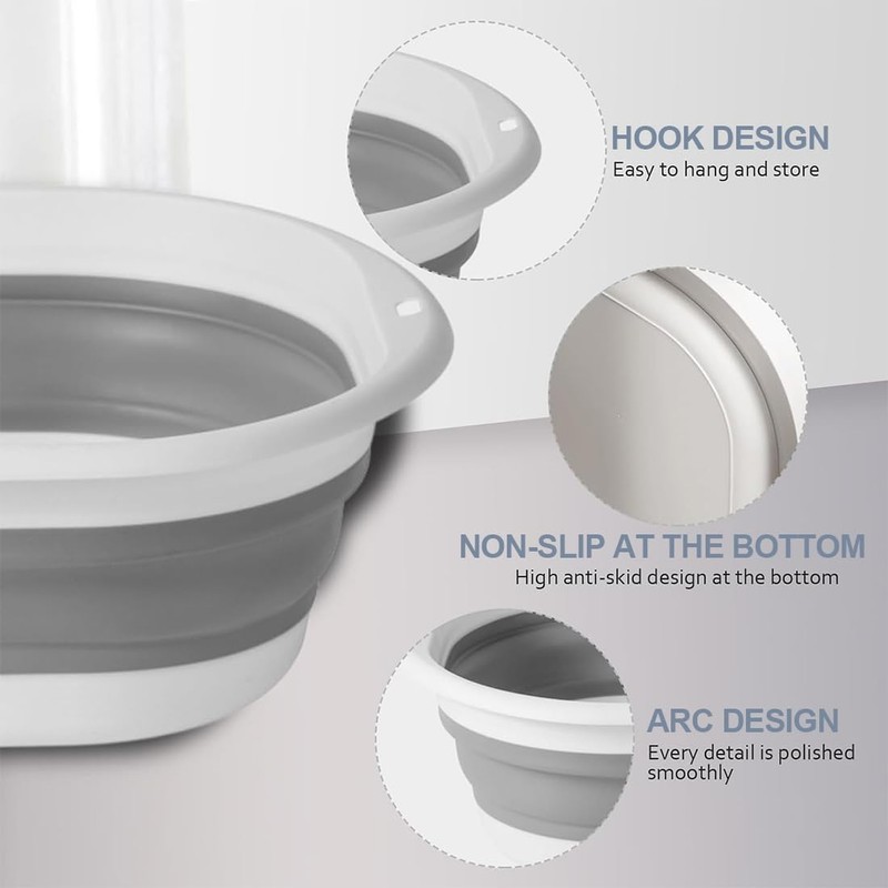 ZKGYUS Foldable Sink, Portable Dish Tray, Multi-Purpose Portable Washing Bowl,