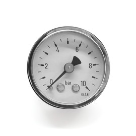 EMPEO by Messbo Pressure Gauge, NG 40 0-2.5 Bar, 40 mm Diameter, G1/8 Inch Connection at the Rear, Tube Spring Manometer, Steel Housing