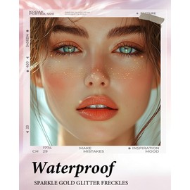 Glitter Freckles, Glitter Freckles Face Tattoo - 10 PCS Gold Sparkle Freckles for Women | Glow Up Makeup Patches | Cosmetic Glitter for Face