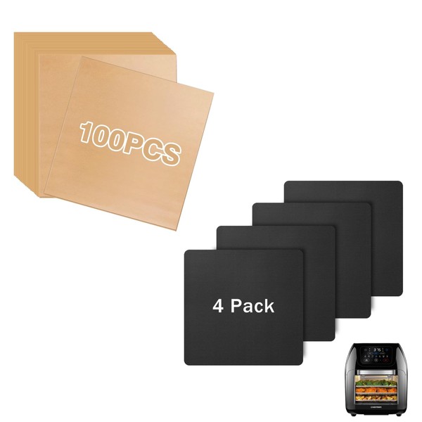 100pcs Air Fryer Liners and 4pcs Black Liners for CHEFMAN