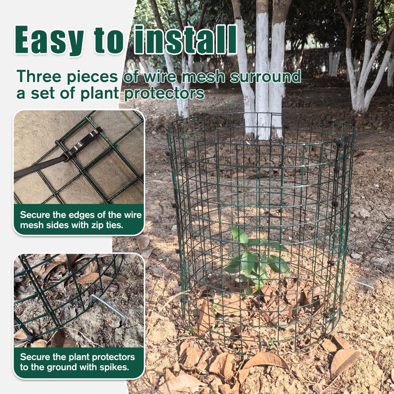 KEOHOLI 10 Packs Plant Protectors Cages from Animals, 12" x
