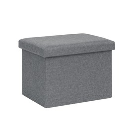 B FSOBEIIALEO Folding Storage Ottoman Cube Linen Ottomans for Living Room, Bedroom, Home Office, Dorm Storage Footrest Grey 16.5"x12.6"x12.6"