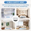 Round Air Vent Cover, 6 Inch Adjustable, ABS Ceiling Vent,