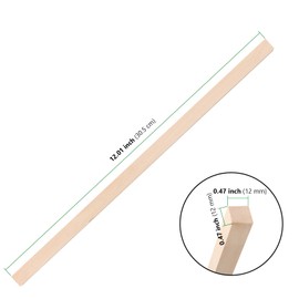 YIXNSW Pack of 30 Wooden Sticks, Square, 30.5 cm, Natural Wood for Crafts, Wooden Sticks, Square Wooden Strip, Squared Wood for Arts, Crafts, DIY and Woodworking