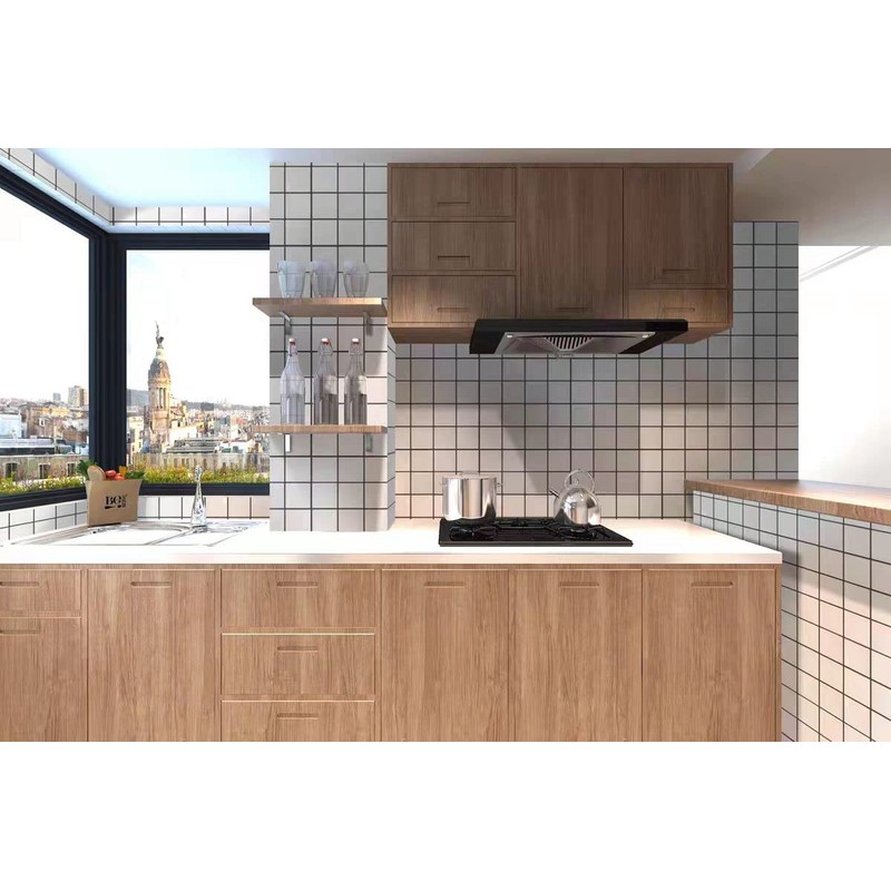 MORCART Peel and Stick Tiles, Versatile, White Large Grid Pattern,