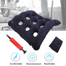 Inflatable Anti-Decubitus Air Cushion, Inflatable Anti-Decubitus Cushion, Breathable Anti-Decubitus for Home (Flocking Square Cushion, Sapphire Blue)