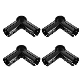 uxcell 4 Pcs 90 Degree Structural Pipe Connector, 1-1/8" 3-way Metal Connectors Corner Pipe Fittings End Rails Clamp with Screws for DIY Shelf Garden Support, Black