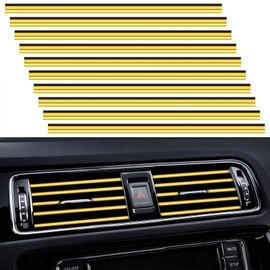 PYHLVCLF 20 Pieces Universal Car Air Conditioner Vent Trim Decoration Strip Accessories, Waterproof Flexible Shiny Auto Car Vent Interior Accessories for All Air Vent Outlet, Car Interior Acessories
