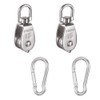 2 Sets 304 Stainless Steel Pulley Block Silver Pulley Roller