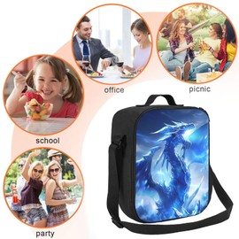 Ximjoju Dragon Lunch Box Insulated Lunch Bag for Women Men Reusable Large Capacity Lunchbox with Shoulder Strap Small Leakproof Cooler Food Bento Tote Bag for Work Travel Picnic
