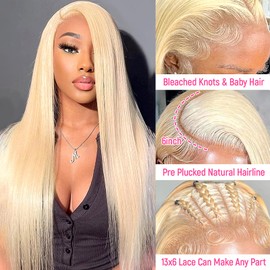 raztcrb 613 Lace Front Wig Human Hair 200 Density 13x6 Blonde Wig Human Hair 613 Straight HD Lace Front Wigs Human Hair Pre Plucked Blonde Wig for Women (26inch)