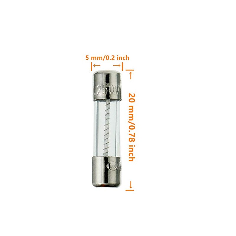 T3.15AL250V 20 Pcs 5x20mm Slow Blow Glass Fuse 3.15A 250V