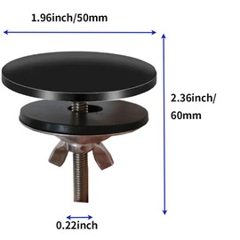 1 Pieces Faucet Hole Cover Stainless Steel Kitchen Sink Tap Stainless Steel Kitchen Sink Hole Cover 2 Inch Hole Plate Stopper Cover Blanking Metal Plug (Matte Black -Style F)