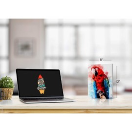 Red and Blue Colored Parrot Canvas Print Watercolor Paint White Background Canvas Wall Art Animal Wall Art Home Decor Ready to Hang- Made in USA- 12x8 inches