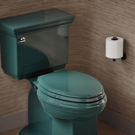 KOHLER 4733-RL-17 Glenbury ReadyLatch Quiet Close Elongated Toilet Seat, Soft Close Toilet Seats, Teal