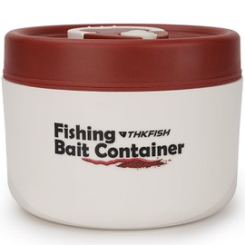 THKFISH Fishing Bait Container, Stainless Steel Insulated Live Bait Storage, Worm Bait Holder, Bait Storage Box, Nightcrawler Box, Bait Bucket to Keeps Bait Fresh and Alive