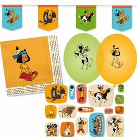 DH-Konzept Decorative Set Yakari Napkins, Bunting, Confetti, Balloons // Yakari Party Decoration // Party Decoration Indian Yakari