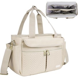 Bible bag for women with shoulder strap, Bible carrying case with multiple pockets for Bible accessories, pink, bag only - Color: Apricot, Size: Bag With Bible Cover