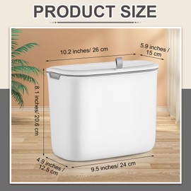 Tioncy 2 Pcs Sanitary Napkin Receptacle Plastic Wall Mounted Tampon Disposal Bin with Lid Feminine Hygiene Disposal Container for Bathroom Restroom Home Office