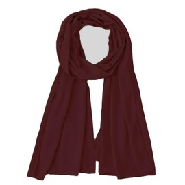 OgLuxe Women Ladies Breatheable Solid Soft Chiffon Fashion Scarf Shawl Wrap Burgundy