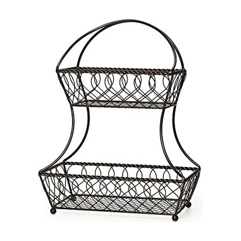 Gourmet Basics by Mikasa Loop and Lattice 2-Tier Flatback Metal