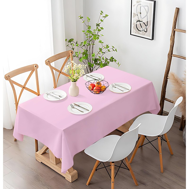 SietDESEO 2 Pack Pink Plastic Tablecloth 54 x 108 Premium