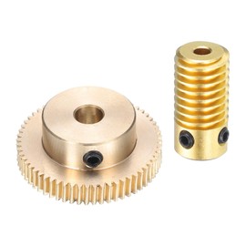 sourcing map Worm Gear Set - 0.5 Module 60:1 Reduction Rate 3mm Hole Dia Gear Shaft and 6mm Hole Dia Gear Wheel 60T Drive Gear Box