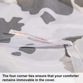 NTBAY Microfiber King Duvet Cover Set, 3 Pieces Ultra Soft Cow Printed Comforter Cover Set with Zipper Closure and Corner Ties, Black and White