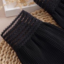 SUZALA Wrist Cuffs, Fake Sleeves, Fashion Pleated Cuff Detachable Blouse Fake Sleeve Cuffs for Women Girls Black