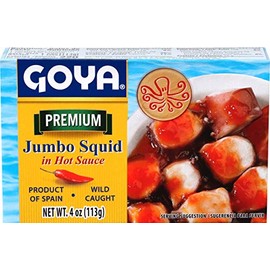 Goya Foods Octopus Style Squid Pieces in Hot Sauce, 4 Ounce