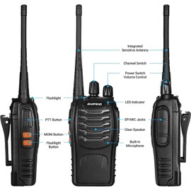 BAOFENG BF-888S Walkie Talkies Long Range for Adults with Earpieces, 16 CH Baofeng Two Way Radio (Pack of 12) with one Programming Cable