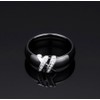 HIJONES Women's Ceramic Ring with Cubic Zirconia Wedding Band, Ceramic,