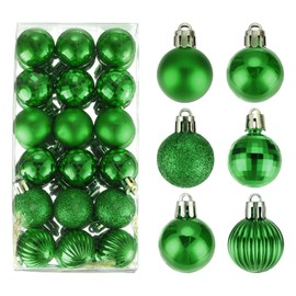 sourcing map Christmas Ball Ornaments Christmas Tree Decorations Balls Christmas green Baubles 1.2"/3CM for Party Decoration Wedding Holiday Christmas Decor 36Pcs