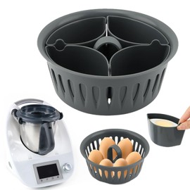 2-in-1 Egg Cooker Egg Holder, Egg Holder Poacher, Thermomix Accessories, Insert for Egg Boiling, Food Processor Accessories for 4 Poached Eggs and 6 Boiled Eggs, BPA-Free