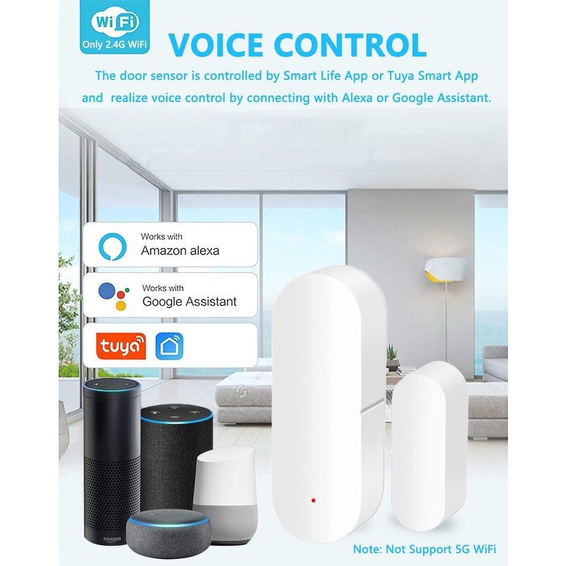 WiFi Door Sensor, Intelligent Window Contact Sensor, Wireless Window Door