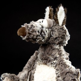 sigikid BeastsTown Grimms Gangster Plush Toy for Children and Adults to Collect, Gift, Play, Cuddle, Grey/White/Wolf