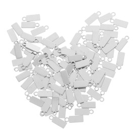 Hohopeti 100pcs Stainless Steel Rectangular Stamping Blanks Durable Pendant Tags for Jewelry Making for DIY Craft Projects Versatile Blank Pendants for Charms Necklaces