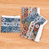 Houlife 4 Pieces 100% Cotton Floral Printed Handkerchief Elegant Hankies