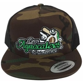 Unbranded LOS AGUACATEROS DE MICHOACAN GRE.MEXICO HAT CAMO BLACK MESH TRUCKER LOGO FEDERAL