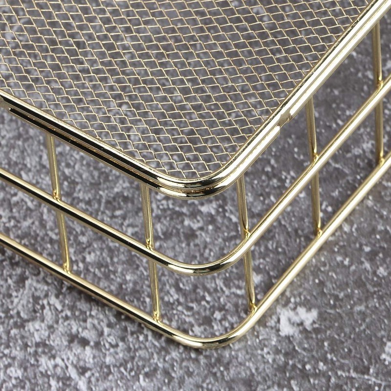 Atyhao Golden Iron Storage Basket Organizer Bin Baskets for HomeKitchen