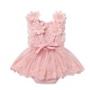 FYMNSI Newborn Baby Girl 1st Birthday Outfit Lace Dress Sleeveless