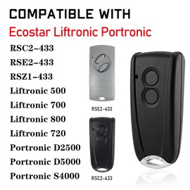 pepape Garage Door Remote Control Fob Transmitter Replacement for HORMANN EcoStar RSC2-433 RSE2-433 Compatible with LIFTRONIC 500 700 800 Gate Opener Portronic D2500 D5000 S4000