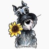 CafePress Sunflower Schnauzer Magnet 2.25" Round Magnet, Refrigerator Magnet