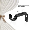 EXLECO 3 Pieces Curtain Rod Bracket Adjustable Metal Wall Mount