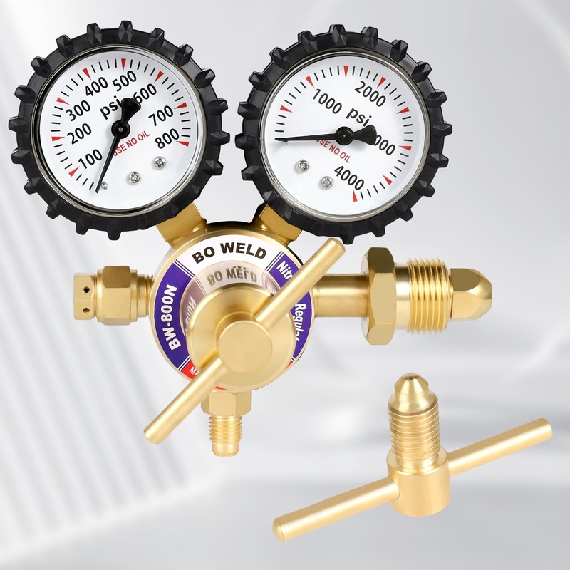 BO WELD Nitrogen Regulator with 0-800 PSI, CGA580 Inlet Connection