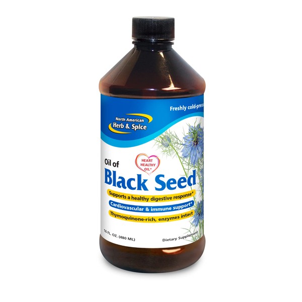 NORTH AMERICAN HERB & SPICE Black Seed Oil - 16 fl. oz. - Cardiovascular, Digestive & Immune Support - Non-GMO - 96 Servings