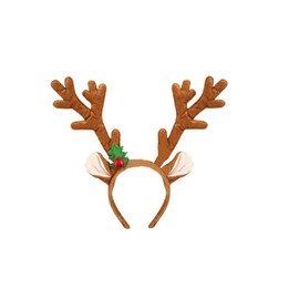 Anila's Christmas Headband Head Bopper or Hats -One Size Hair Accessory for Fancy Dress & Parties - Kids Adult (REINDEER WITRH BELL)