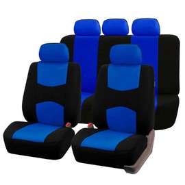 Juego Completo de Fundas Universales para Asientos de Coche, Reposacabezas Delanteros y Traseros Transpirables, Fundas Interiores para Protectores de Asientos de Automóviles (Azul)